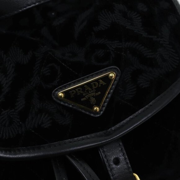PRADA Quilted Backpack Velor Black Auth 73128AV - Picture 10 of 16